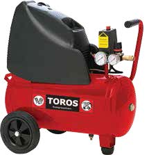 Αεροσυμπιεστής τροχήλατος Monoblock Oil Free 24lt 2HP TOROS