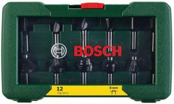 Κασετίνα με Φρέζες 12τμχ. ΗΜ 8mm Υποδοχή BOSCH 