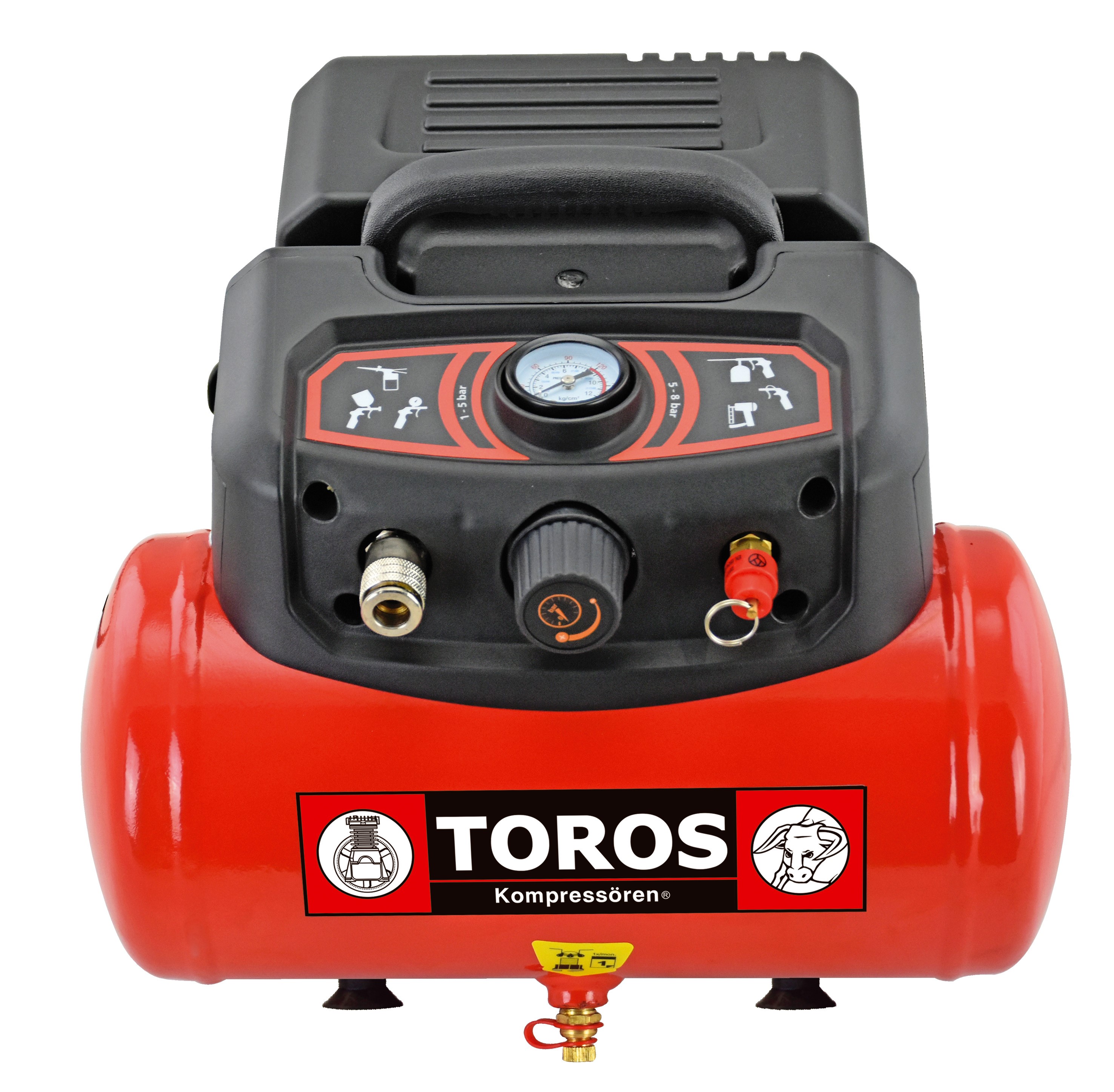 Αεροσυμπιεστής MonoBlock 6lt 1.5HP Oilfree TOROS