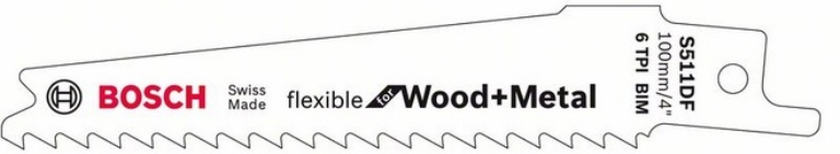 BOSCH S511DF Σπαθόλαμα Flexible for Wood and Metal 100mm -2 τμχ.
