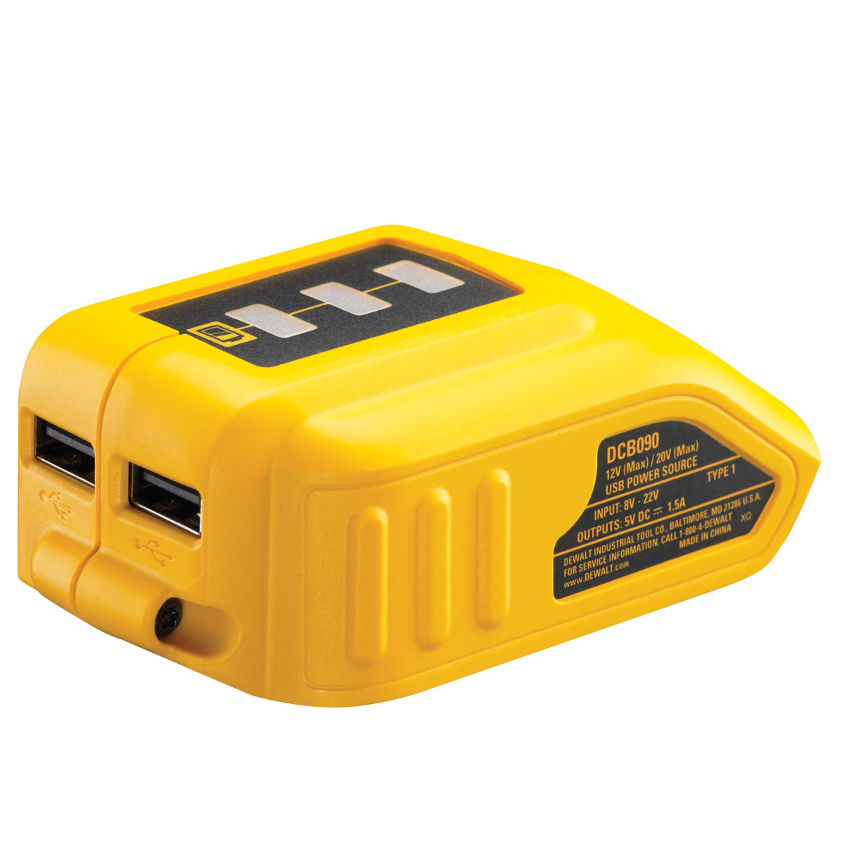 Αντάπτορας φορτιστής για USB συσκευές από XR Li-Ion 10,8-18V μπαταρίες DCB090 DEWALT