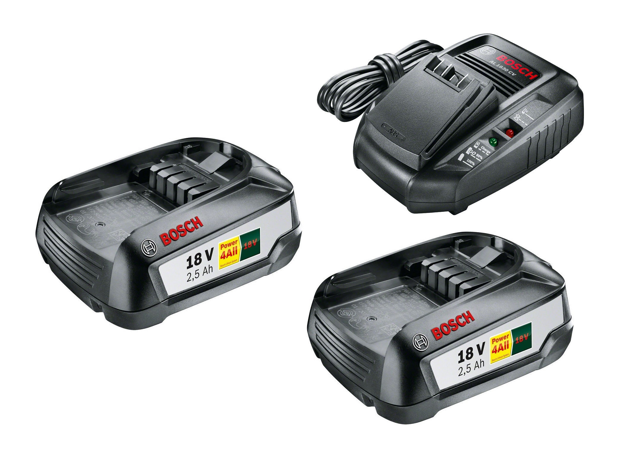 Σετ 2 Μπαταρίων 18V Starter Set 2.5 Ah με Φορτιστή Power 4All BOSCH