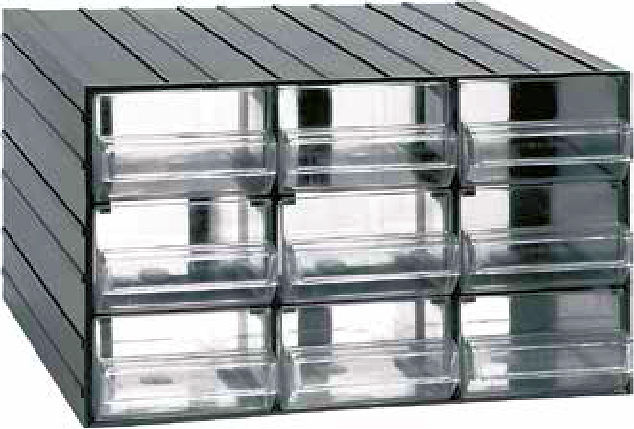 ARTPLAST Κουτί αποθήκευσης (Συρταροθήκη) με 9 διάφανα συρτάρια, τύπος 701
