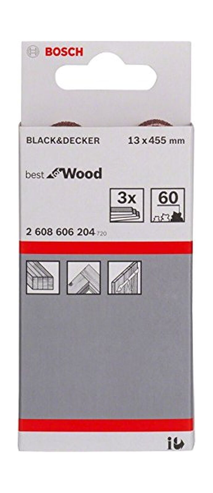 Ταινία λείανσης 13Χ457mm Νο60 για Hλεκτρικές Λίμες Best for Wood and Paint BOSCH