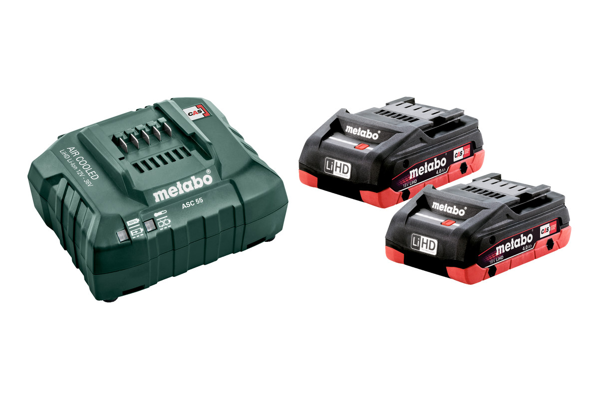 Σετ Μπαταριών 2x4,0Ah LIHD, 18V και φορτιστής ASC55 METABO