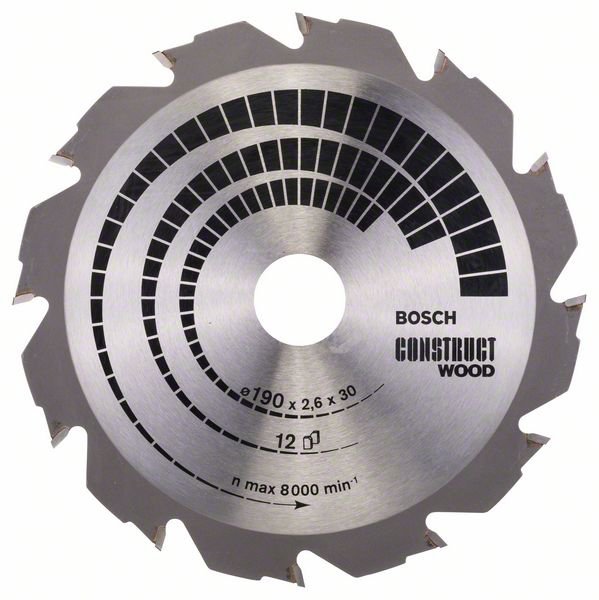 Δίσκος 190mmX30mm Construct Wood για δισκοπρίονα χεριού BOSCH