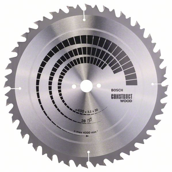 Δίσκος Construct Wood για Σταθερά Δισκοπρίονα (400mmX30mmX28Δ) BOSCH