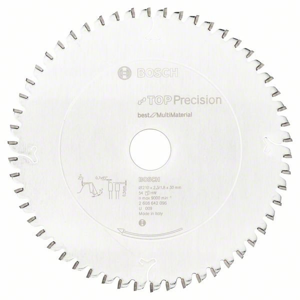 Πριονόδισκος 210mm/30mm Top Precision Best for Multi Material BOSCH