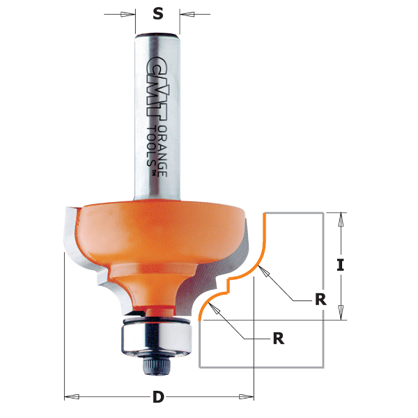 Κοπτικό Ρούτερ (D34.9mm-R6.4mm-S6.35mm) CLASSICAL OGEE (διπλή καμπύλη σχήματος) CMT