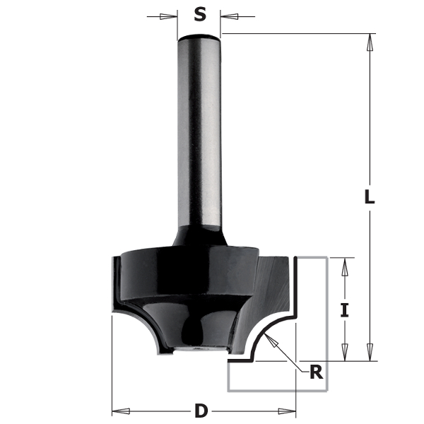 Κοπτικό Ρούτερ OVOLO (D25.4mm-R6.3mm-S8mm) CMT