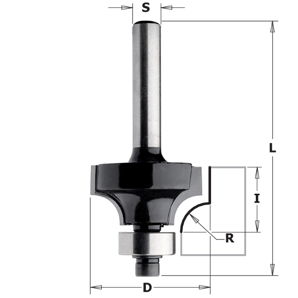 Κοπτικό Ρούτερ Στρογγυλέματος (D22.2mm-R4.8mm-S8mm) CMT