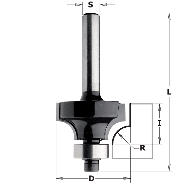 Κοπτικό Ρούτερ Στρογγυλέματος (D28.7mm-R8mm-S8mm) CMT