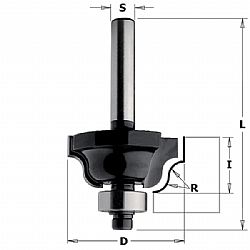 Κοπτικό Ρούτερ Προφίλ Ακμών (D28.6mm-R4mm-S8mm) CMT