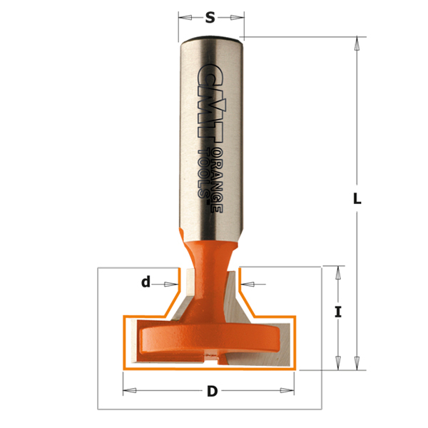 Κοπτικό Ρούτερ Τύπου Τ (D34.9mm-I22.2mm-S12.7mm) CMT