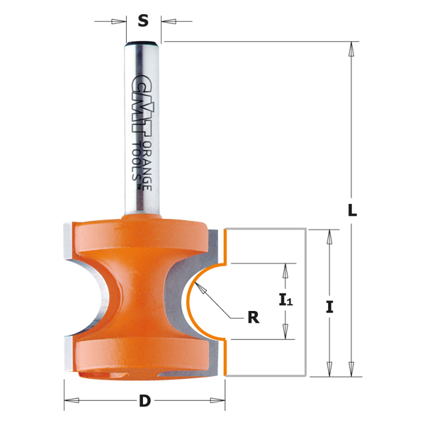 Κοπτικό Ρούτερ Φρέζα Καμπυλωτή (D22.2mm-R3.2mm-S6.35mm) CMT