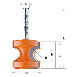 Κοπτικό Ρούτερ Φρέζα Καμπυλωτή (D22.2mm-R3.2mm-S6.35mm) CMT