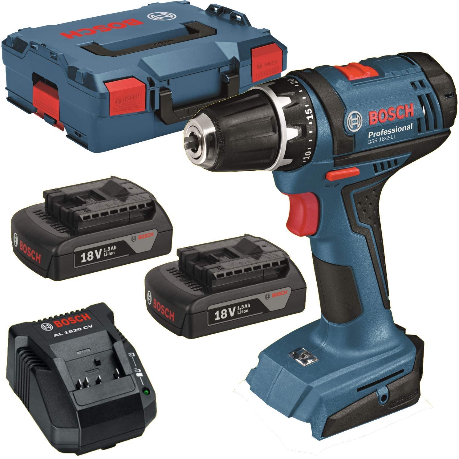 BOSCH GSR 18-2 Li Professional Δραπανοκατσάβιδο Μπαταρίας 18V (2x1,5Ah)