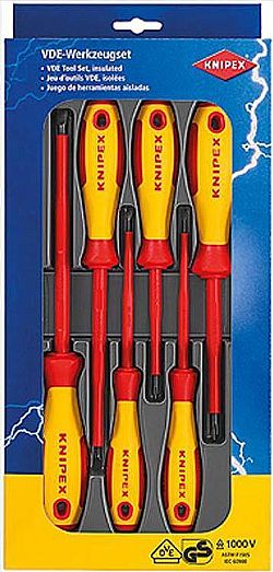 Σέτ 6 Κατσαβιδιών Ηλεκτρολόγου 1000V Μόνωση KNIPEX