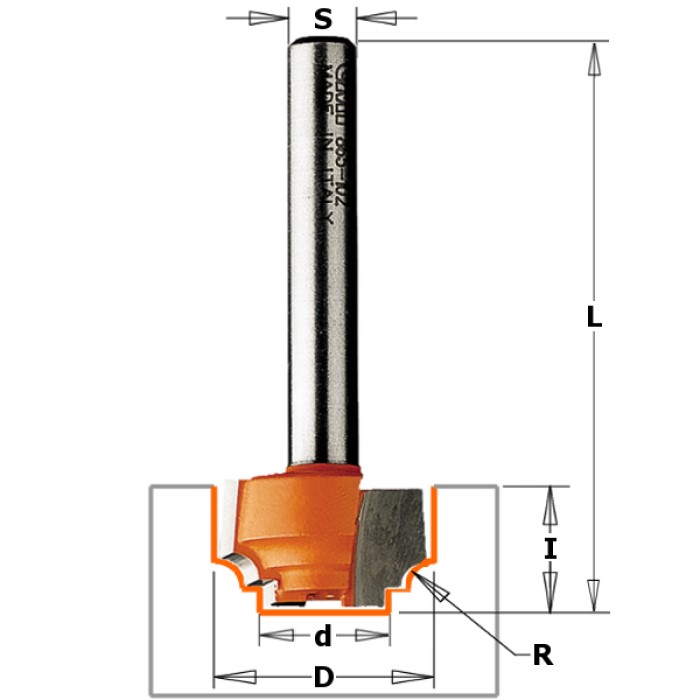 Κοπτικό του Ρούτερ (D1/2 R3/64 S1/4) DECORATIVE OGEE CMT