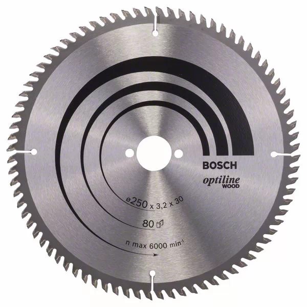 Πριονόδισκος 250mm/30mm/80Z Optiline Wood BOSCH