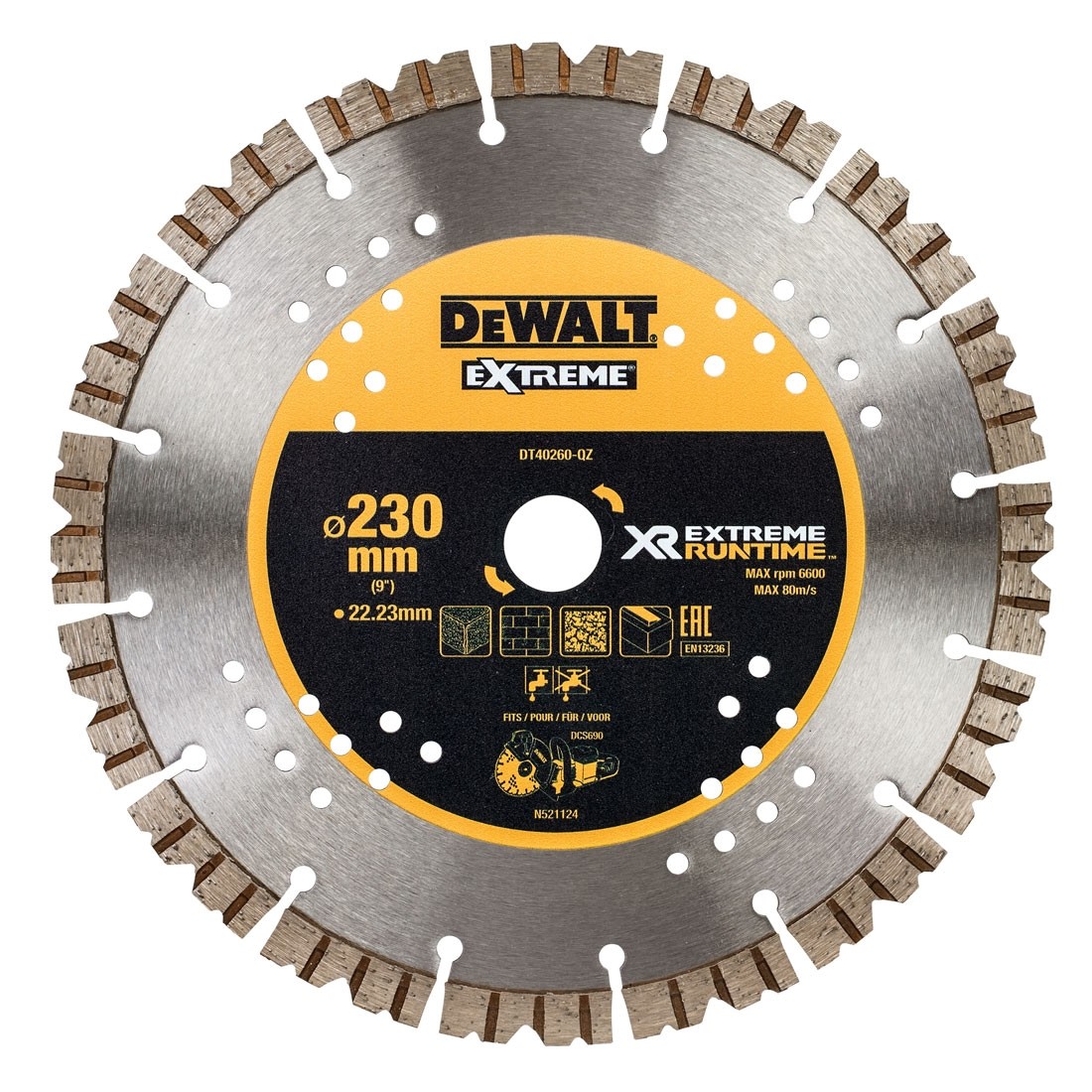 Διαμαντόδισκος Ξηρής και Υγρής κοπής Φ230mm DEWALT