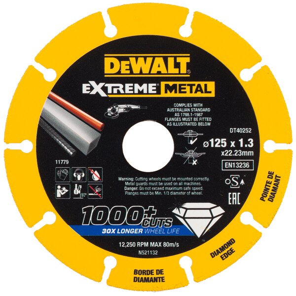 Διαμαντόδισκος γωνιακών τροχών Φ125mm Εxtreme Metal DEWALT 