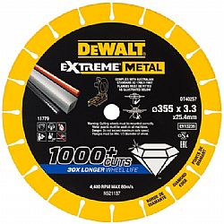 Διαμαντόδισκος γωνιακών τροχών Φ355mm Εxtreme Metal DEWALT 