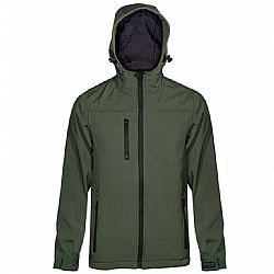 FAGEO Μπουφάν Softshell, Χακί με 3 τσέπες/φερμουάρ και κουκούλα σειρά 523