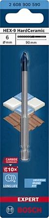Τρυπάνι EXPERT HEX-9 HardCeramic 6 x 90mm BOSCH