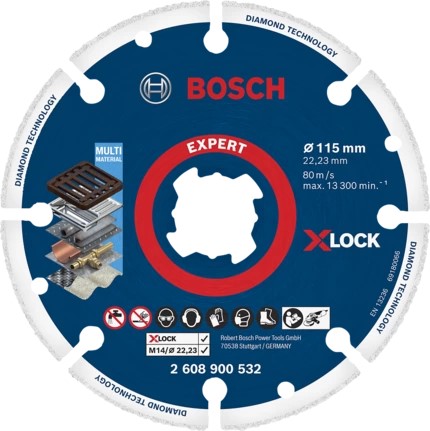 Δίσκος κοπής EXPERT Diamond Metal Wheel X-LOCK 115 x 22,23mm BOSCH