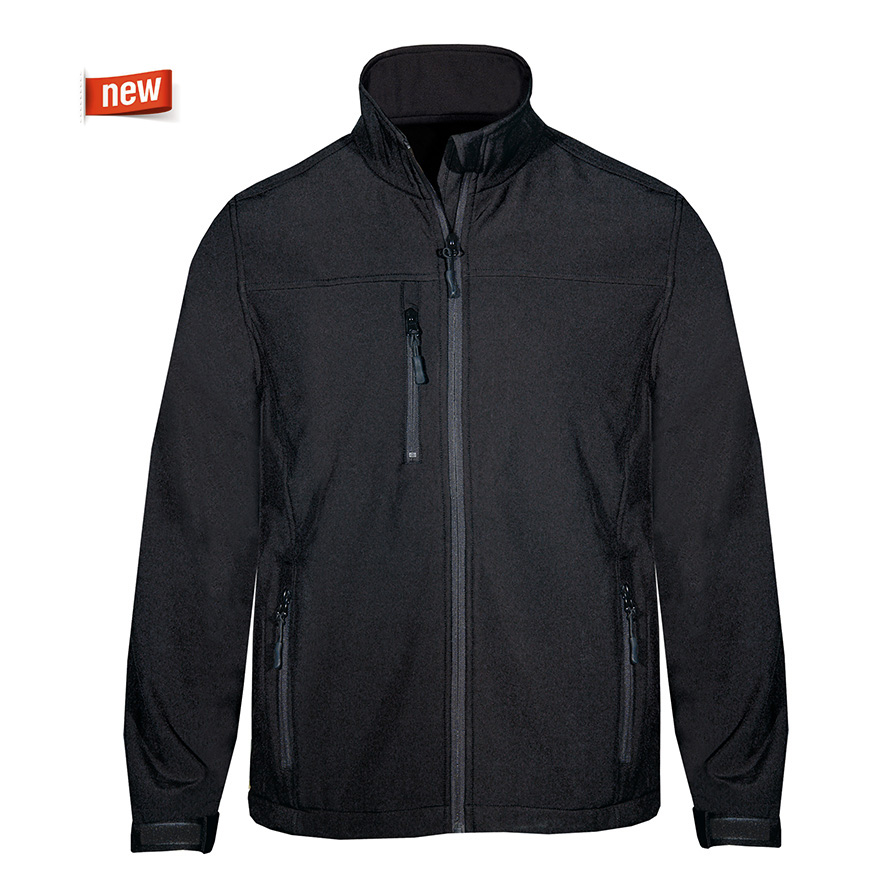 FAGEO Μπουφάν soft shell μαύρο με microfleece εσωτερικά, 3 τσέπες με αδιάβροχα φερμουάρ σειρά 520