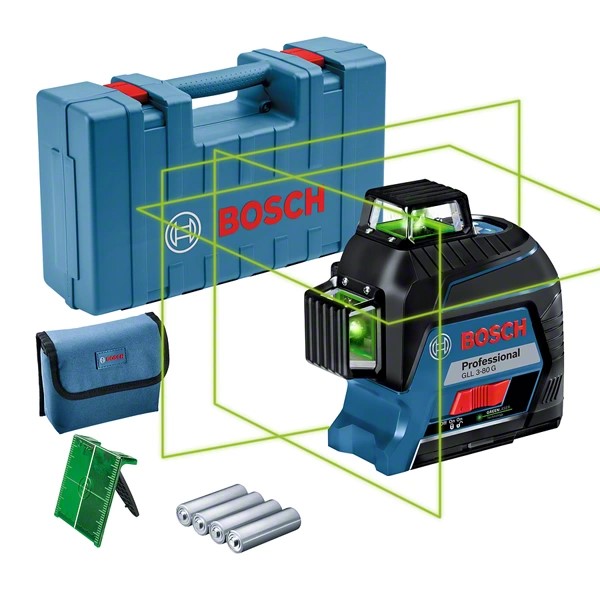 Γραμμικό Λέιζερ Πράσινη Δέσμη 3 Σημείων GLL 3-80 Professional  BOSCH