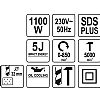 Περιστροφικό Πιστολέτο 1100W SDS-PLUS YT-82123 YATO