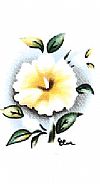 TMC Πόμολο επίπλων Πράσινο λουλούδι, Μπεζ Πορσελάνη, Αντικέ, Φ33mm