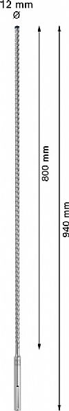 Κρουστικό Tρυπάνι EXPERT SDS-MAX/8X (12mmX800X940mm) BOSCH