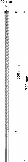 Κρουστικό Tρυπάνι EXPERT SDS-MAX/8X (22mmX600X720mm) BOSCH