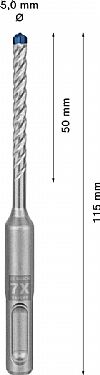 Κρουστικό τρυπάνι (5.0Χ115mm) EXPERT SDS-PLUS-7X BOSCH