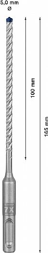 Κρουστικό τρυπάνι (5.0Χ165mm) EXPERT SDS-PLUS-7X BOSCH