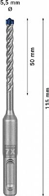 Κρουστικό τρυπάνι (5.5Χ115mm) EXPERT SDS-PLUS-7X BOSCH