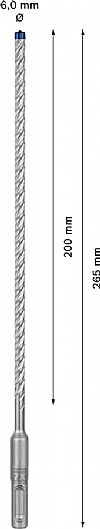 Κρουστικό τρυπάνι (6.0Χ265mm) EXPERT SDS-PLUS-7X BOSCH