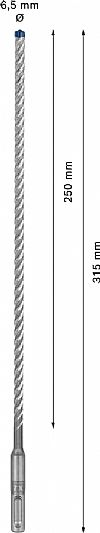 Κρουστικό τρυπάνι (6.5Χ315mm) EXPERT SDS-PLUS-7X BOSCH