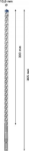 Κρουστικό τρυπάνι (10.0Χ365mm) EXPERT SDS-PLUS-7X BOSCH