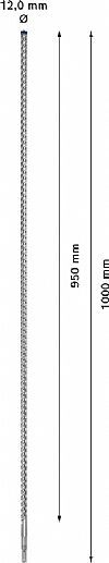 Κρουστικό τρυπάνι (12.0Χ1000mm) EXPERT SDS-PLUS-7X BOSCH