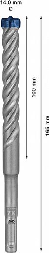 Κρουστικό τρυπάνι (14.0Χ165mm) EXPERT SDS-PLUS-7X BOSCH