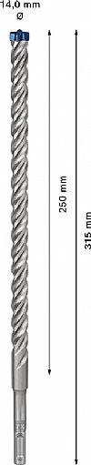 Κρουστικό τρυπάνι (14.0Χ315mm) EXPERT SDS-PLUS-7X BOSCH