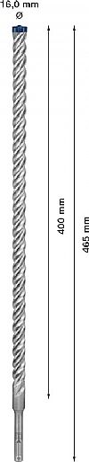 Κρουστικό τρυπάνι (16.0Χ465mm) EXPERT SDS-PLUS-7X BOSCH