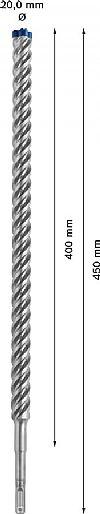 Κρουστικό τρυπάνι (20.0Χ450mm) EXPERT SDS-PLUS-7X BOSCH