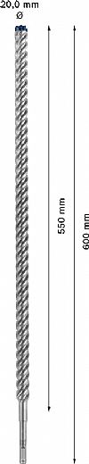 Κρουστικό τρυπάνι (20.0Χ600mm) EXPERT SDS-PLUS-7X BOSCH