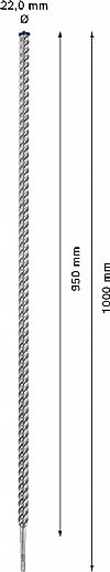 Κρουστικό τρυπάνι (22.0Χ1000mm) EXPERT SDS-PLUS-7X BOSCH