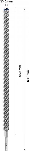 Κρουστικό τρυπάνι (25.0Χ600mm) EXPERT SDS-PLUS-7X BOSCH